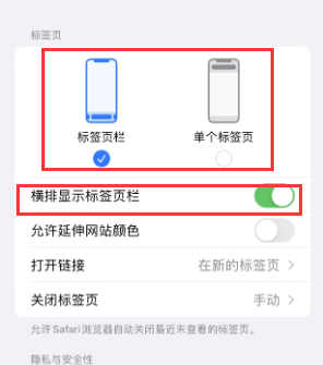 白马井镇iPhone授权维修分享Safari浏览器如何切换标签栏位置 
